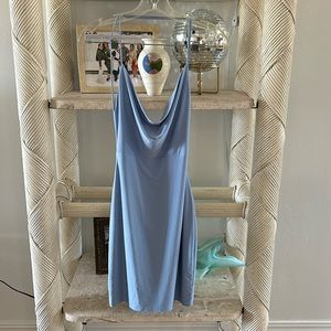 Baby blue backless mini dress